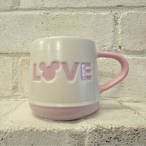 Disney Mickey Mouse Pink and White Love Mug NWT